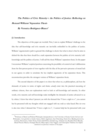 The Politics of Civic Maturity v the Politics of Justice: Reflecting on Bernard Williams' Separation Thesis