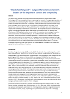 " Blockchain for good " – but good for whom and when?: Studies on the impacts of context and temporality