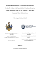 Exploring Rapid Adaptation of First Contact Physiotherapy Services for Patients with Musculoskeletal Conditions during the COVID-19 Pandemic in the UK and Australia: A Three-Phase Sequential Mixed-Methods Study