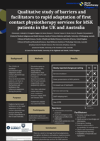 Qualitative study of barriers and facilitators to rapid adaptation in first contact physiotherapy services in the UK and Australia