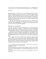 Is the Error of Fact Doctrine Based on a Mistake?