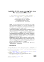 FrodoKEM: A CCA-Secure Learning With Errors Key Encapsulation Mechanism