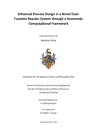 Enhanced Process Design in a Novel Dual-Function Reactor System through a Systematic Computational Framework
