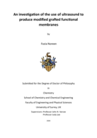 An investigation of the use of ultrasound to produce modified grafted functional membranes