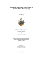 Mechanistic analysis and process design of probiotic tablet manufacturing