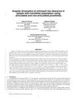 Angular Kinematics at Minimum Toe Clearance in People With Transtibial Amputation Using Articulated and Nonarticulated Prosthesis