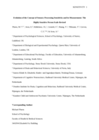 Evolution of the Concept of Sensory Processing Sensitivity and its Measurement: The Highly Sensitive Person Scale-Revised