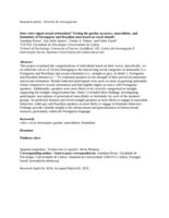 Does voice signal sexual orientation? Testing the gaydar accuracy, masculinity and femininity of Portuguese and Brazilian men based on vocal stimuli / ¿La voz indica la orientación sexual? Prueba de la precisión del gaydar, la masculinidad y la feminidad de los hombres portugueses y brasileños basándose en estímulos vocales