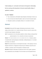 Understanding over-and under-involvement in therapeutic relationships between nursing staff and patients in forensic mental health settings: A qualitative synthesis