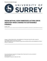 From within: how embedded actors drive industry-wide change in sustainable finance