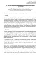 Tyre operating conditions and their influence on rubber-surface friction characteristics