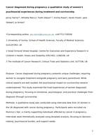 Cancer diagnosed during pregnancy: a qualitative study of women’s psychosocial experiences during treatment and survivorship