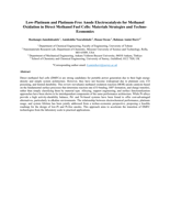 Low-platinum and platinum-free anode electrocatalysts for methanol oxidation in direct methanol fuel cells: Materials strategies and techno-economics analysis