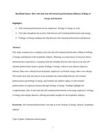 Beneficial Banter: How Chit-Chat and Self-Oriented Perfectionism Influence feelings of Energy and Burnout