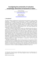 Investigating the productivity of evaluative morphology: Diminutives of loanwords in Italian