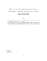 Efficient Proofs of Knowledge for Threshold Relations