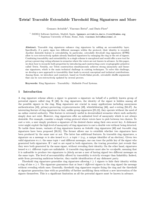 Tetris! Traceable Extendable Threshold Ring Signatures and More