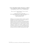 Lower Bounding Update Frequency in Short Accumulators and Vector Commitments