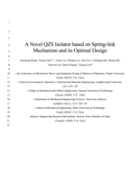A Novel QZS Isolator Based on Spring-Link Mechanism and Its Optimal Design