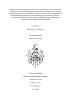 A thesis of clinical research and practice: Part A: [A systematic review and narrative synthesis to understand the effectiveness of psychological interventions in reducing Diabetes Related Distress in non-Western and ethnic minority populations]; Part B: [The combined effect of depressive symptoms/allostatic load on diabetes incidence: a secondary analysis of data from the English Longitudinal Study of Ageing]; Part C: Summary of clinical practice and assessments