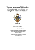 Thermal runaway of lithium-ion batteries under short-term and long-term mechanical abuse