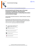 Environmental and climate news in the eyes of parents as audiences: disconnection, uncertainty and anxiety in evaluating news about environmental change Environmental and climate news in the eyes of parents as audiences: disconnection, uncertainty and anxiety in evaluating news about environmental change
