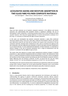 Accelerated ageing and moisture absorption in two glass fibre polymer composite materials