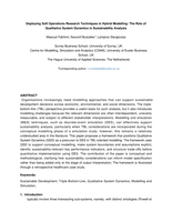 Deploying Soft Operations Research Techniques in Hybrid Modelling: The Role of Qualitative System Dynamics in Sustainability Analysis