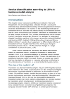 Service diversification according to LSPs: A business model analysis
