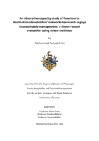 An absorptive capacity study of how tourist destination stakeholders' networks learn and engage in sustainable management: a theory-based evaluation using mixed methods