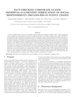 Fact-Checking Corporate Claims: Retrieval-Augmented Verification of Social Responsibility Disclosures in Supply Chains