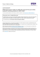 IPEM topical report: Results of a 2020 UK survey on the use of online treatment monitoring solutions for IMRT/VMAT