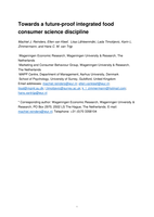 Towards a future-proof integrated food consumer science discipline