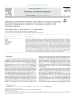 Embedding sustainable development goals (SDGs) in chemical engineering education through process simulation: A second-year module at the University of Surrey