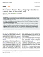 Black women's decisions about participating in breast cancer screening in the UK: a qualitative study
