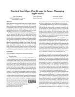 Practical Semi-Open Chat Groups for Secure Messaging Applications