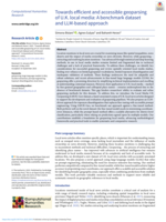 Towards efficient and accessible geoparsing of U.K. local media: A benchmark dataset and LLM-based approach