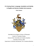 It’s Coming Hoam: Language, translation and identity in English and German football club museums