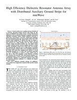High Efficiency Dielectric Resonator Antenna Array with Distributed Auxiliary Ground Stripe for mmWave