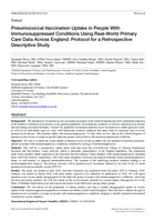 Pneumococcal Vaccination Uptake in People With Immunosuppressed Conditions Using Real-World Primary Care Data Across England: Protocol for a Retrospective Descriptive Study