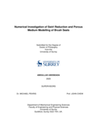 Numerical Investigation of Swirl Reduction and Porous Medium Modelling of Brush Seals