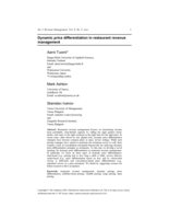 Dynamic price differentiation in restaurant revenue management