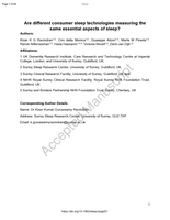 Are different consumer sleep technologies measuring the same essential aspects of sleep?