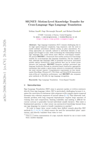 SIGNET: Motion-Level Knowledge Transfer for Cross-Language Sign Language Translation