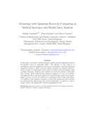 Advantage with Quantum Reservoir Computing in Medical Insurance and Health Data Analysis