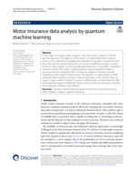 Motor insurance data analysis by quantum machine learning