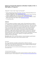 Impacts of tourism development on residents’ quality of life: A dual spillover perspective