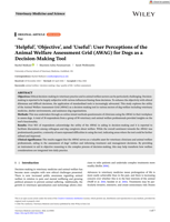 ‘Helpful’, ‘Objective’, and ‘Useful’: User Perceptions of the Animal Welfare Assessment Grid (AWAG) for Dogs as a Decision‐Making Tool