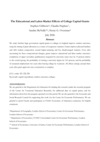 The Educational and Labour-Market Effects of College Capital Grants