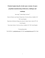 Chemical engineering the circular space economy: In-space propellant manufacturing architectures, challenges and roadmaps